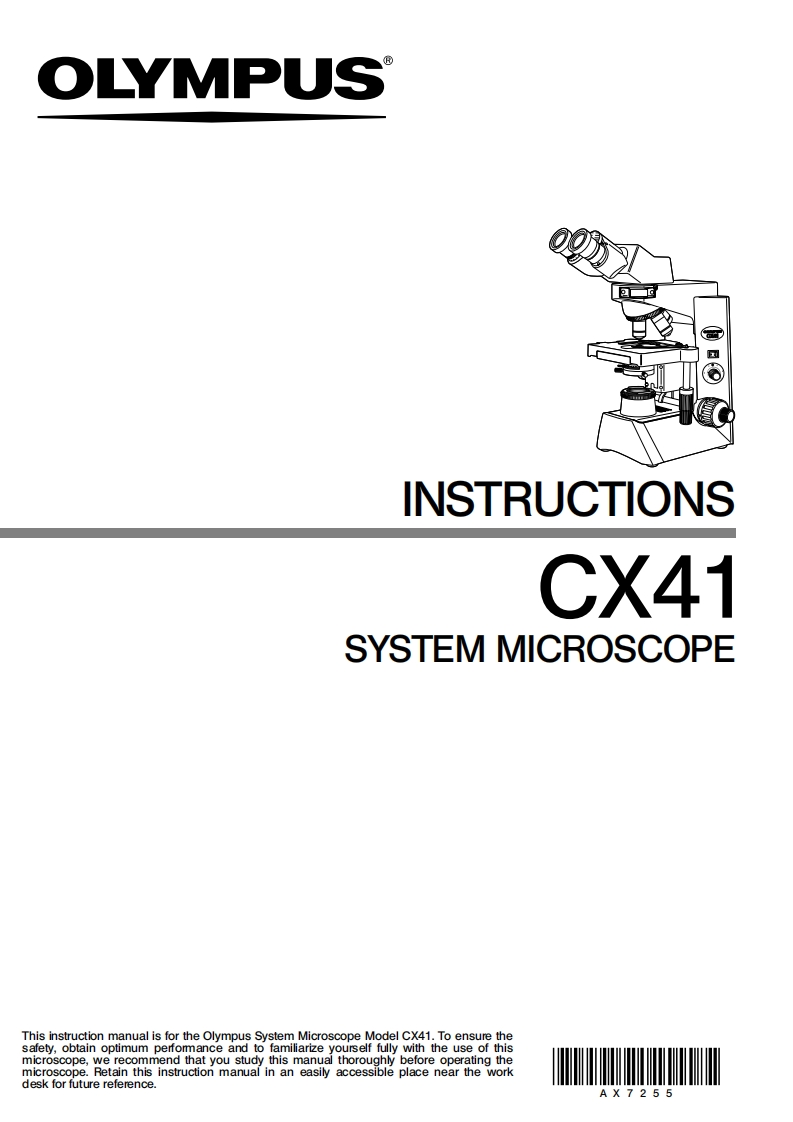 Olympus-CX41RF-Microscope-操作说明书手册