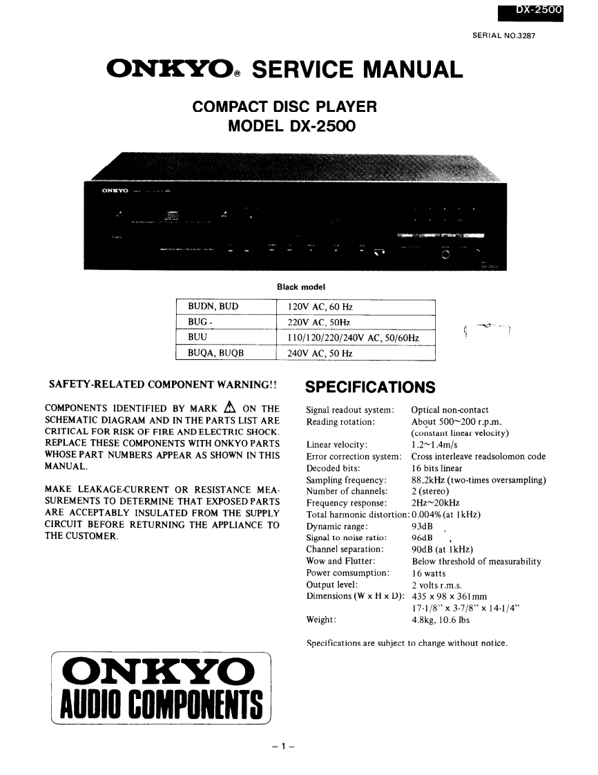 Onkyo-DX2500-cd-sm维修手册