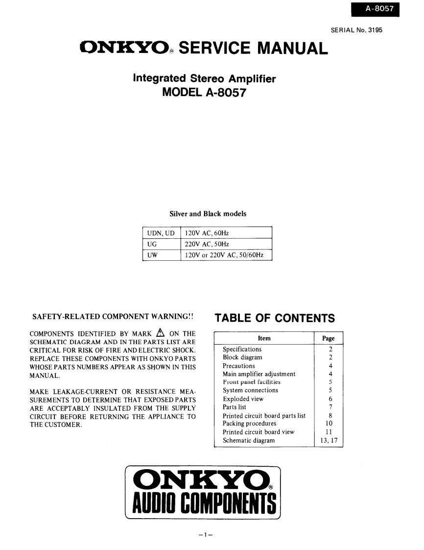 Onkyo_A-8057_维修手册manual-找手册网