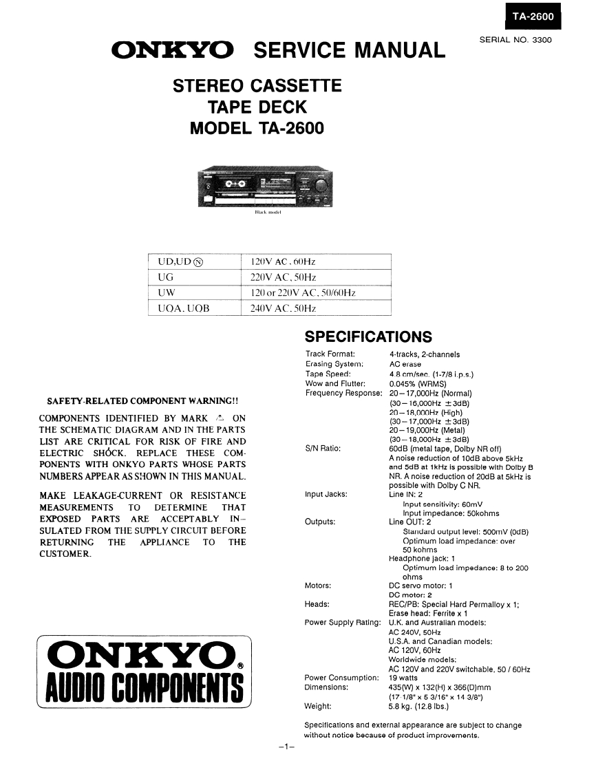 Onkyo_TA2600维修手册