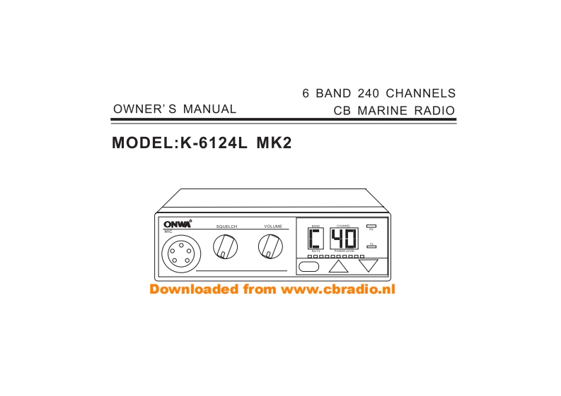 Onwa_K6124_MKII_使用说明书手册