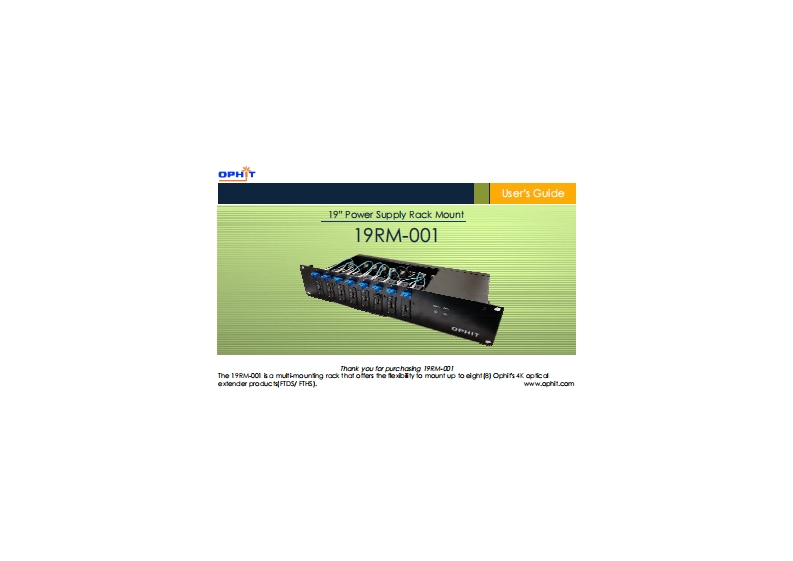 Ophit-19RM-001-操作说明书手册-rev.1.00