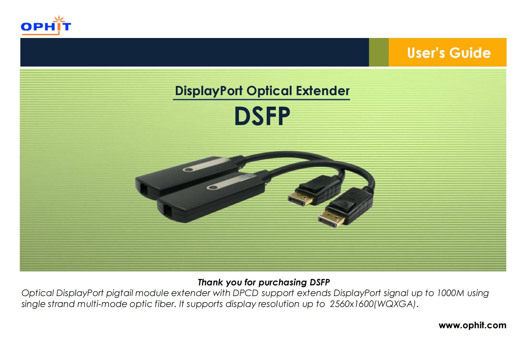 Ophit-DSFP-操作说明书手册