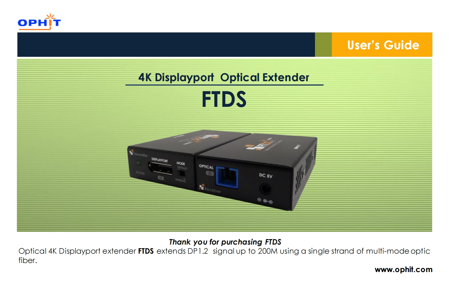 Ophit-FTDS-操作说明书手册