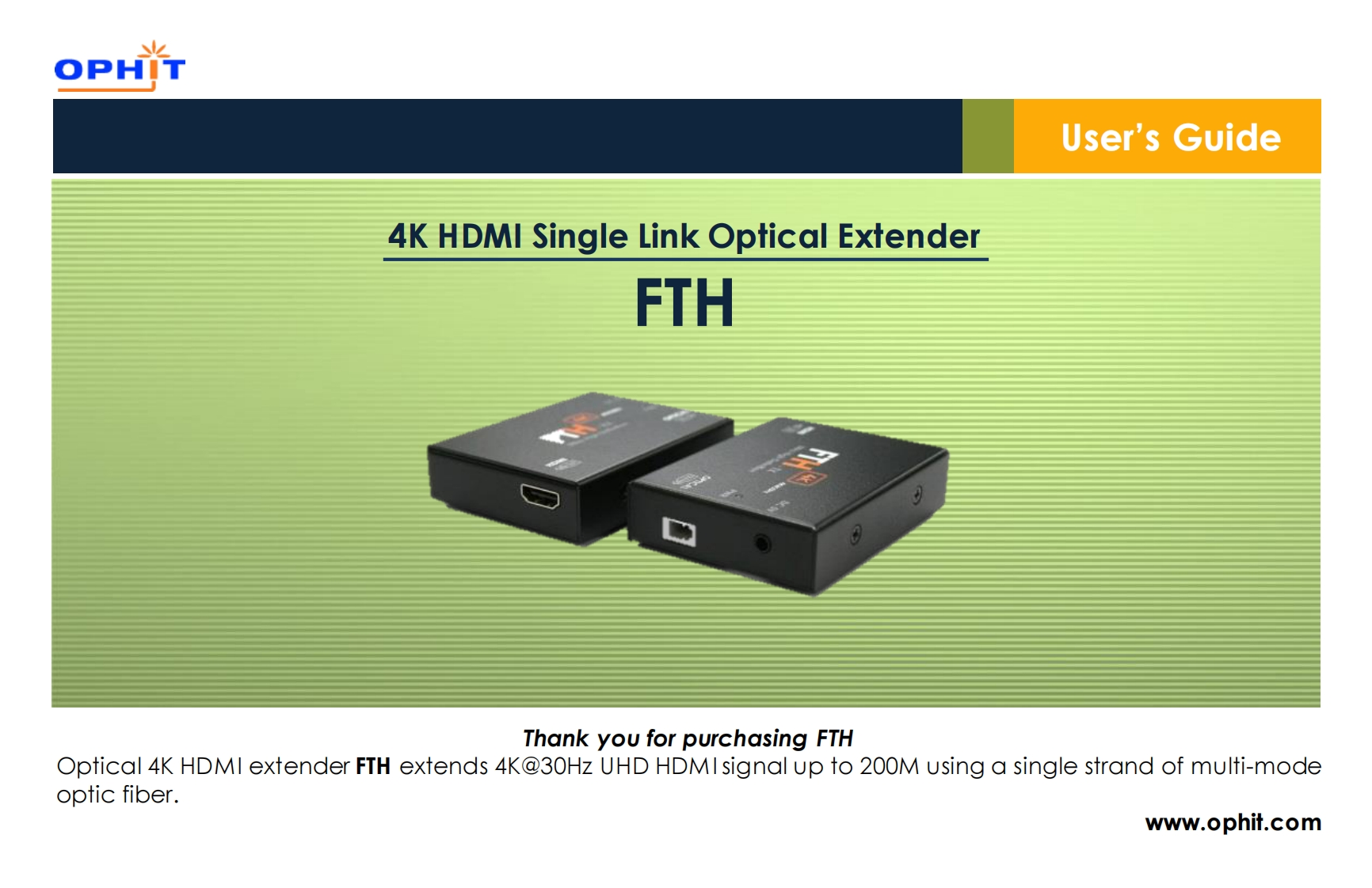 Ophit-FTH-操作说明书手册-1.0