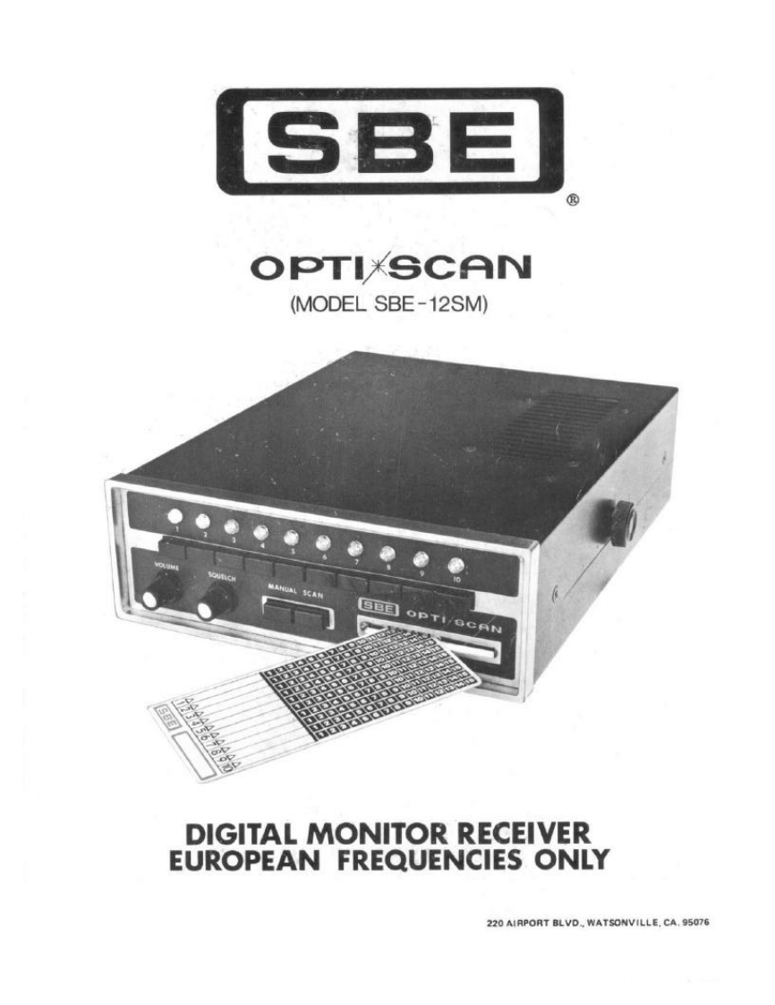 Optiscan_SBE12SM_Manual操作说明书手册