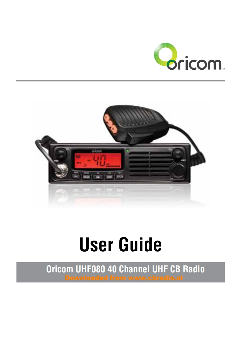 Oricom_UHF080_使用说明书手册