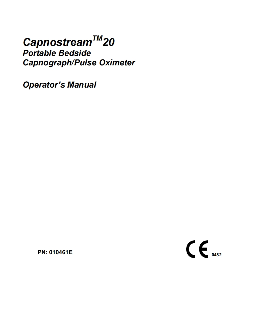 Oridion-Capnostream20-Operator-操作说明书手册-Nellcor