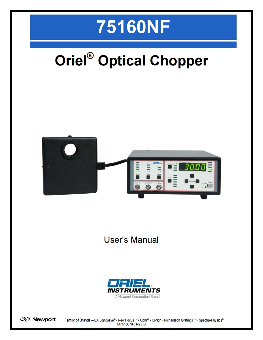 Oriel-75160NF-操作说明书手册-RevB