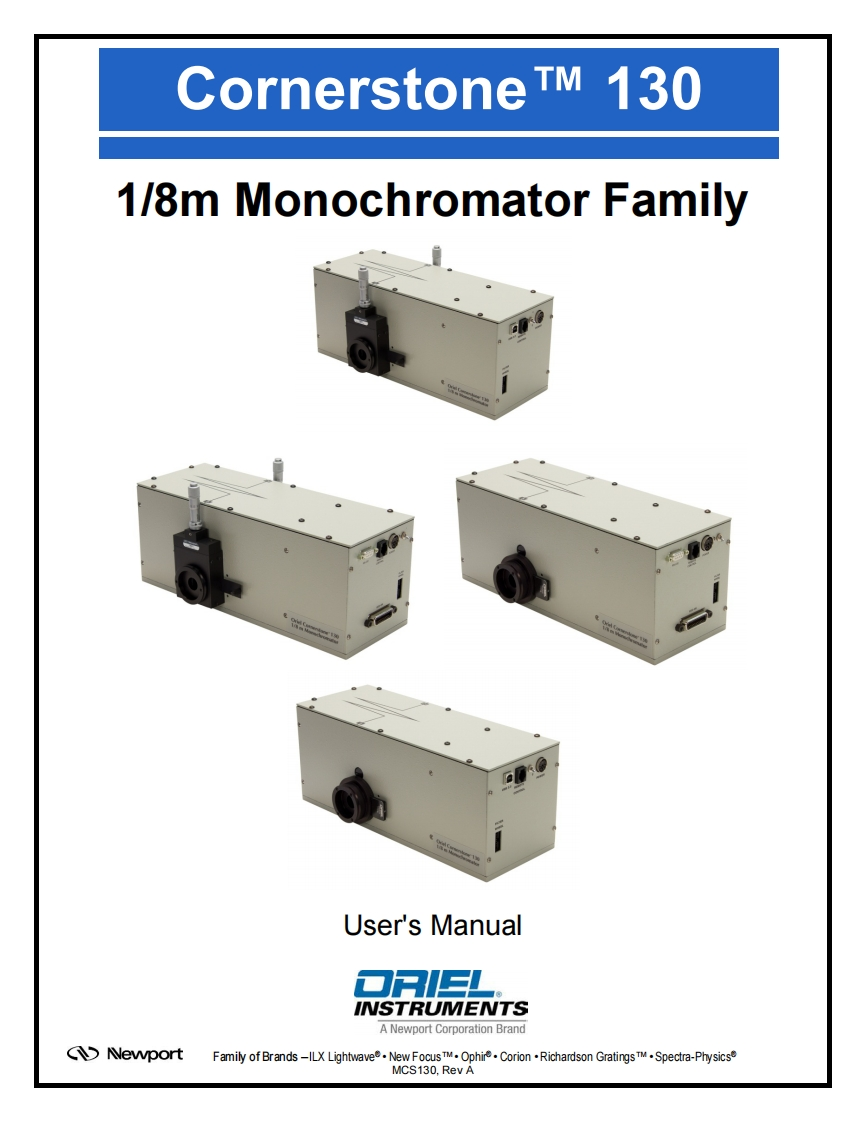 Oriel-Cornerstone-130-操作说明书手册-RevA