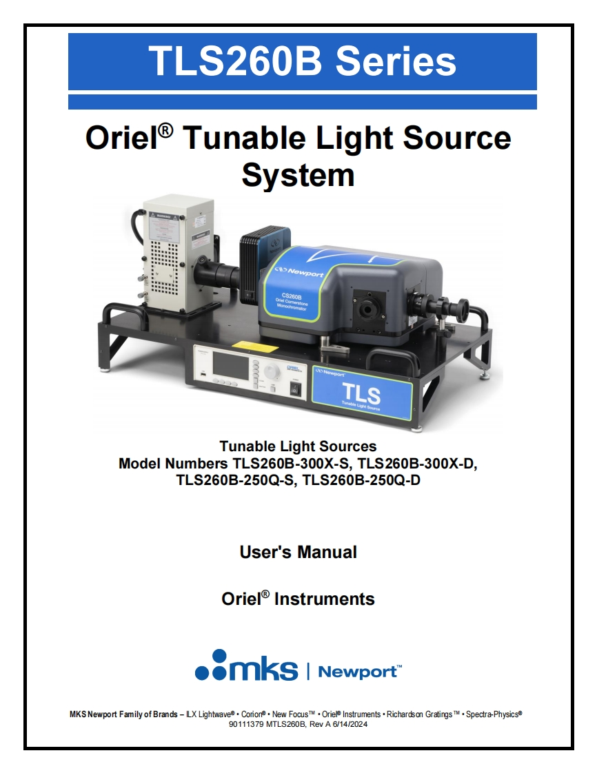 Oriel-TLS260B-Series-Tunable-Light-Source-操作说明书手册