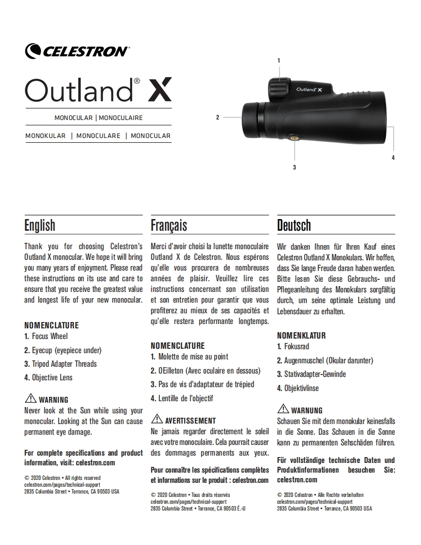 OutlandX_Monocular_快速操作说明书手册_5lang_F