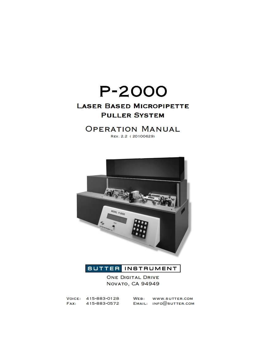 P-2000_Operation操作说明书手册
