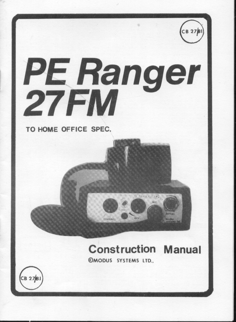 PE-Ranger_A27FM_(Construction_Manual操作说明书手册)