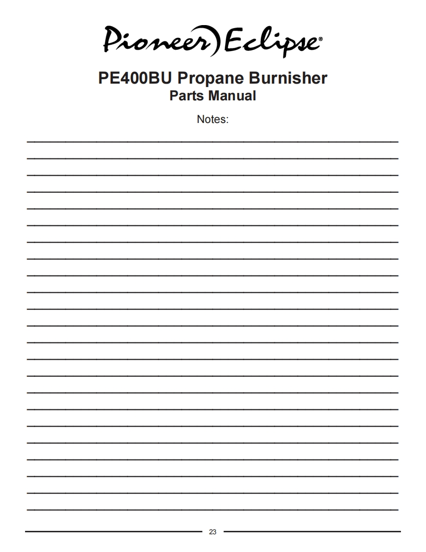PE400BU-parts维修零部件手册