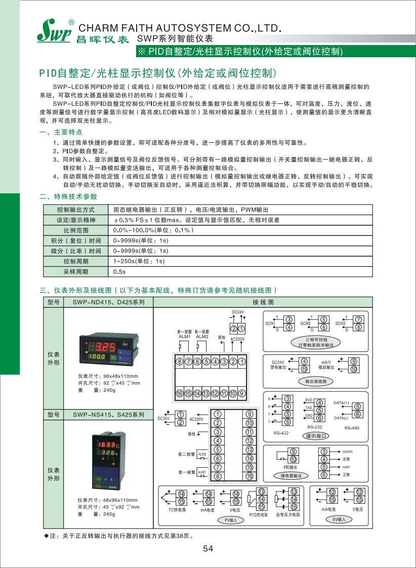 PID自整定-光柱显示（外给定或阀位控制）选型