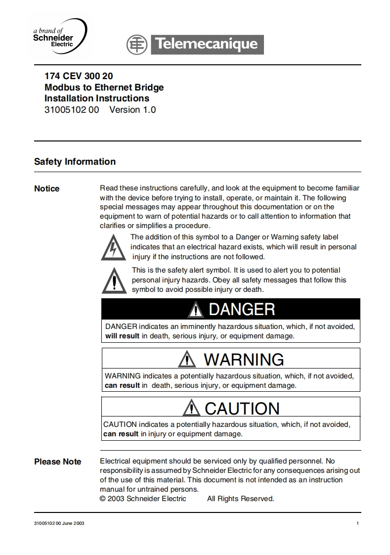PLCModbusEthernetBridge(CEV30020)参考说明书手册