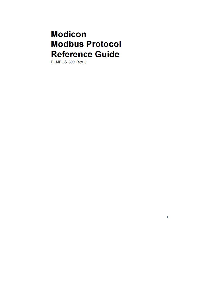 PLCModbusNetworkingProtocol参考说明书手册