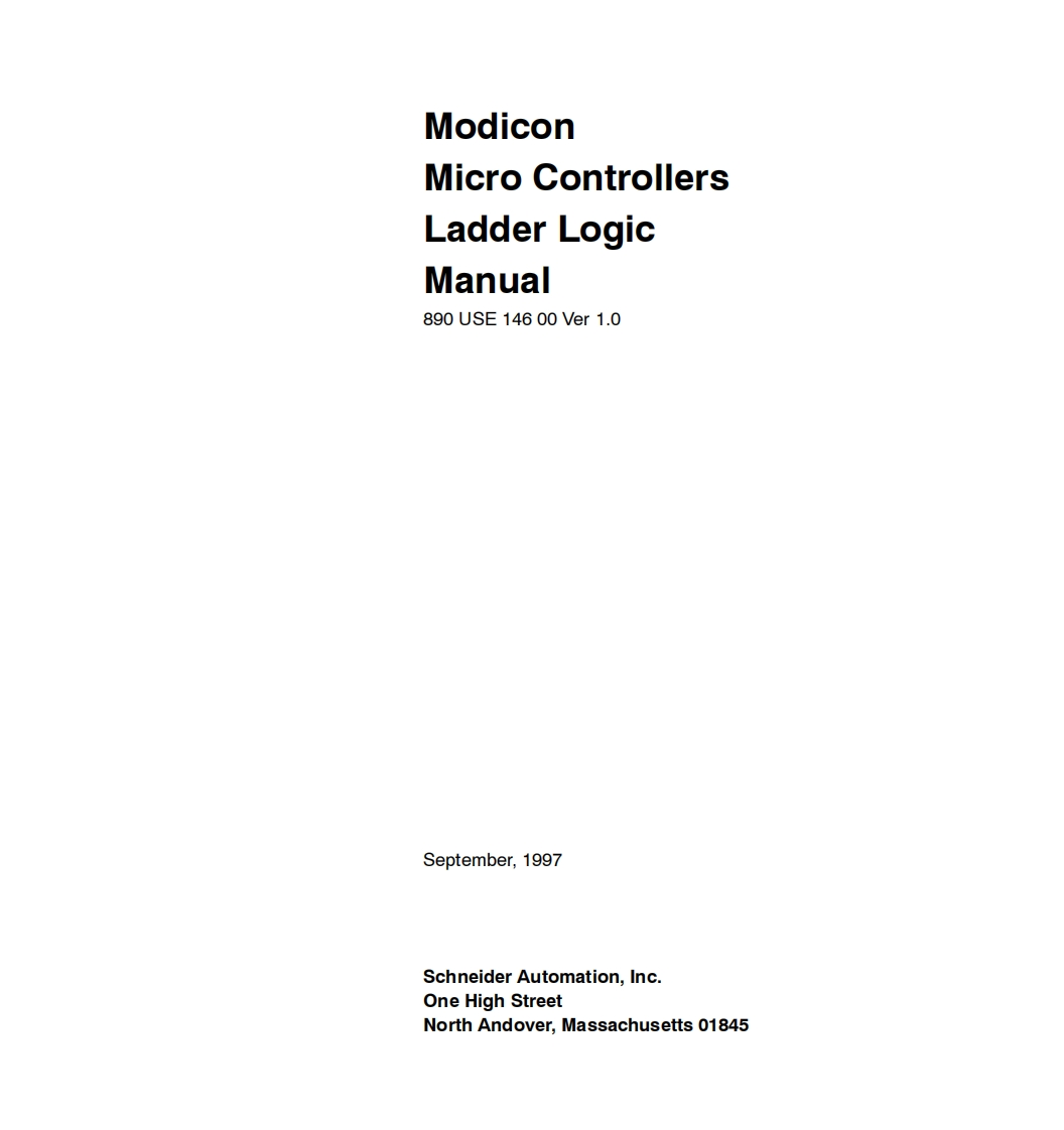 PLCModiconMicroLadderLogicSoftwareManual调试说明书手册