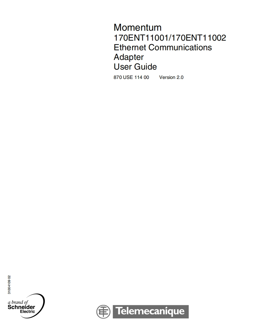 PLCMomentumPLCEthernet(ENT)Adapter参考说明书手册v2.0