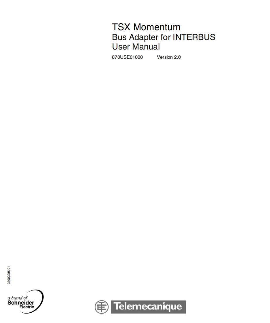 PLCMomentumPLCInterbus(INT)Adapter参考说明书手册2.0