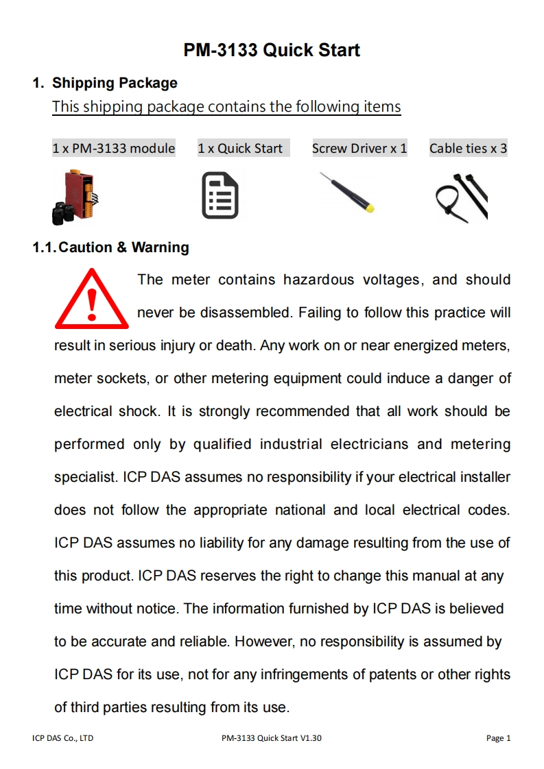 PM-3133用户操作说明书手册_V1.30_En