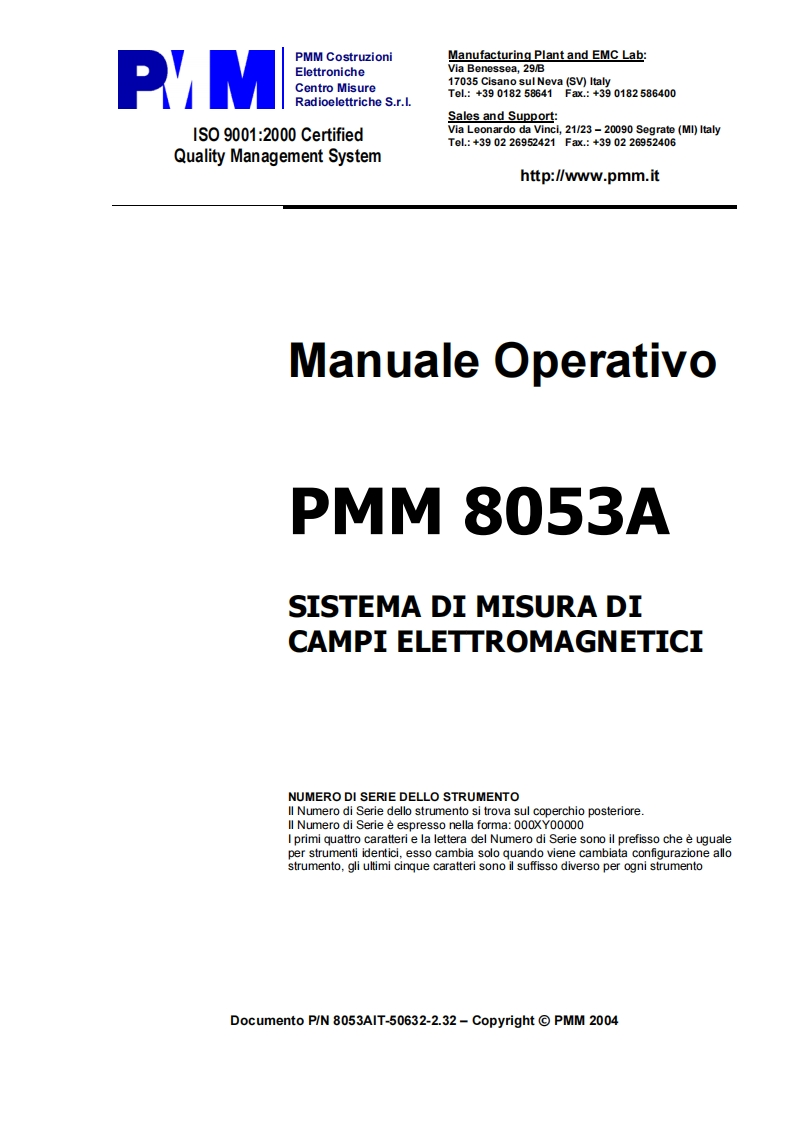 PMM8053manualeoperativo维修操作说明书手册