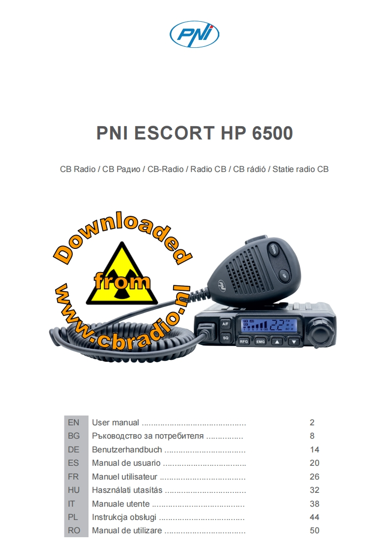 PNI_HP6500_使用说明书手册_DE_ESP_FR_ITA_PL_HU_RO_BG_NL