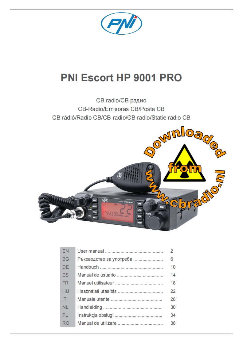 PNI_HP9001P_使用说明书手册_ESP_DE_FR_ITA_HU_BG_PL_RO_NL