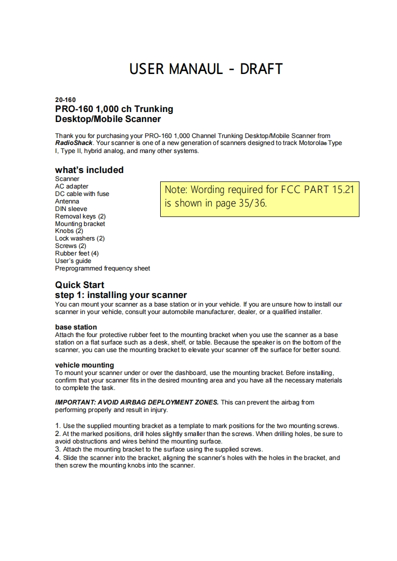 PRO-160-(Owners-Manual操作说明书手册)