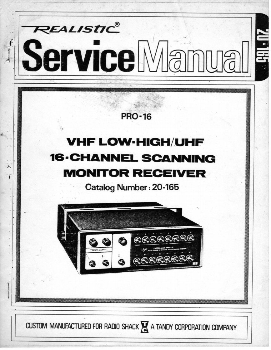 PRO-16A-(Service-Manual维修手册含电器原理图)