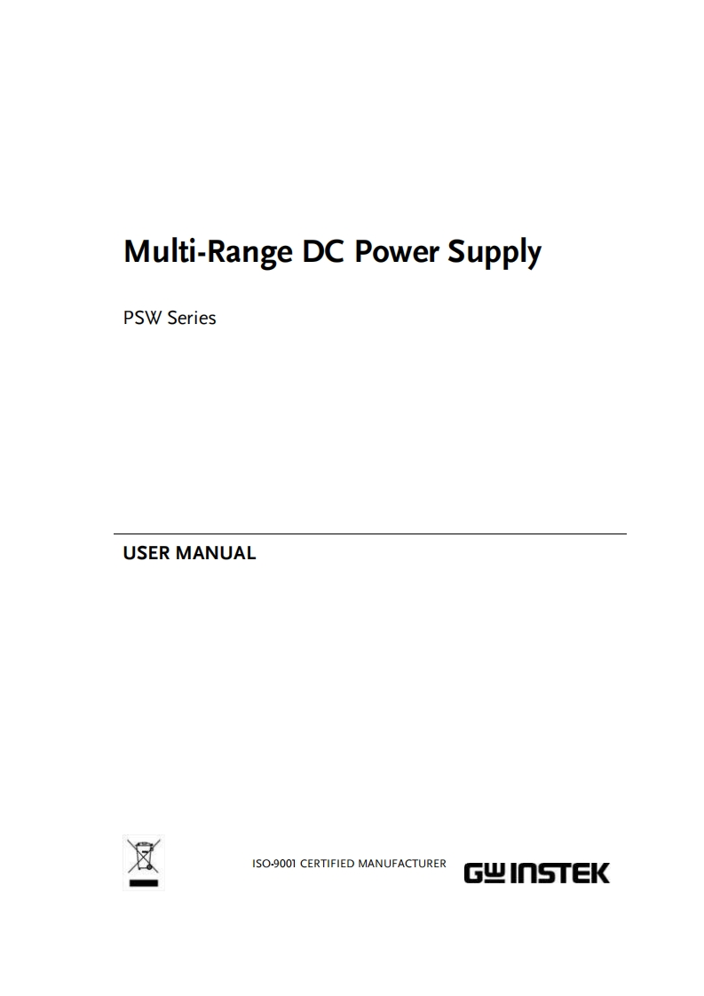 PSW-Series_usermanual操作说明书手册_EN