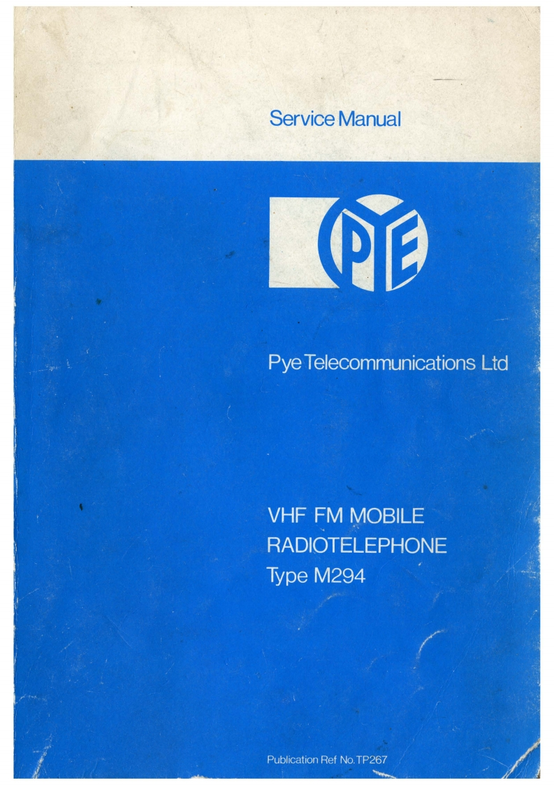 PYE_M-294_(Service_Manual维修手册含电器原理图)