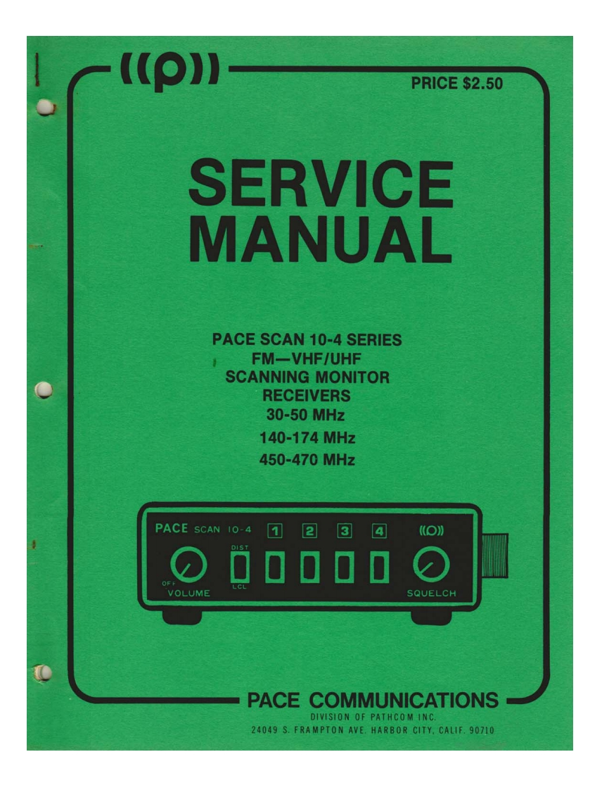 Pace_10-4H_(Service-Manual维修手册电器原理图)