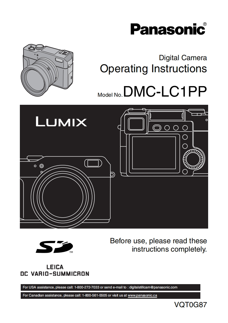 Panasonic_DMC-LC1_使用说明书手册_GB