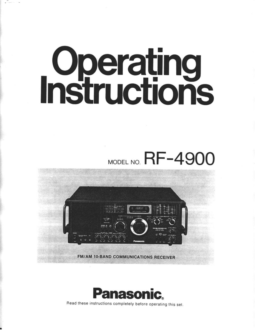 Panasonic_RF-4900_使用说明书手册
