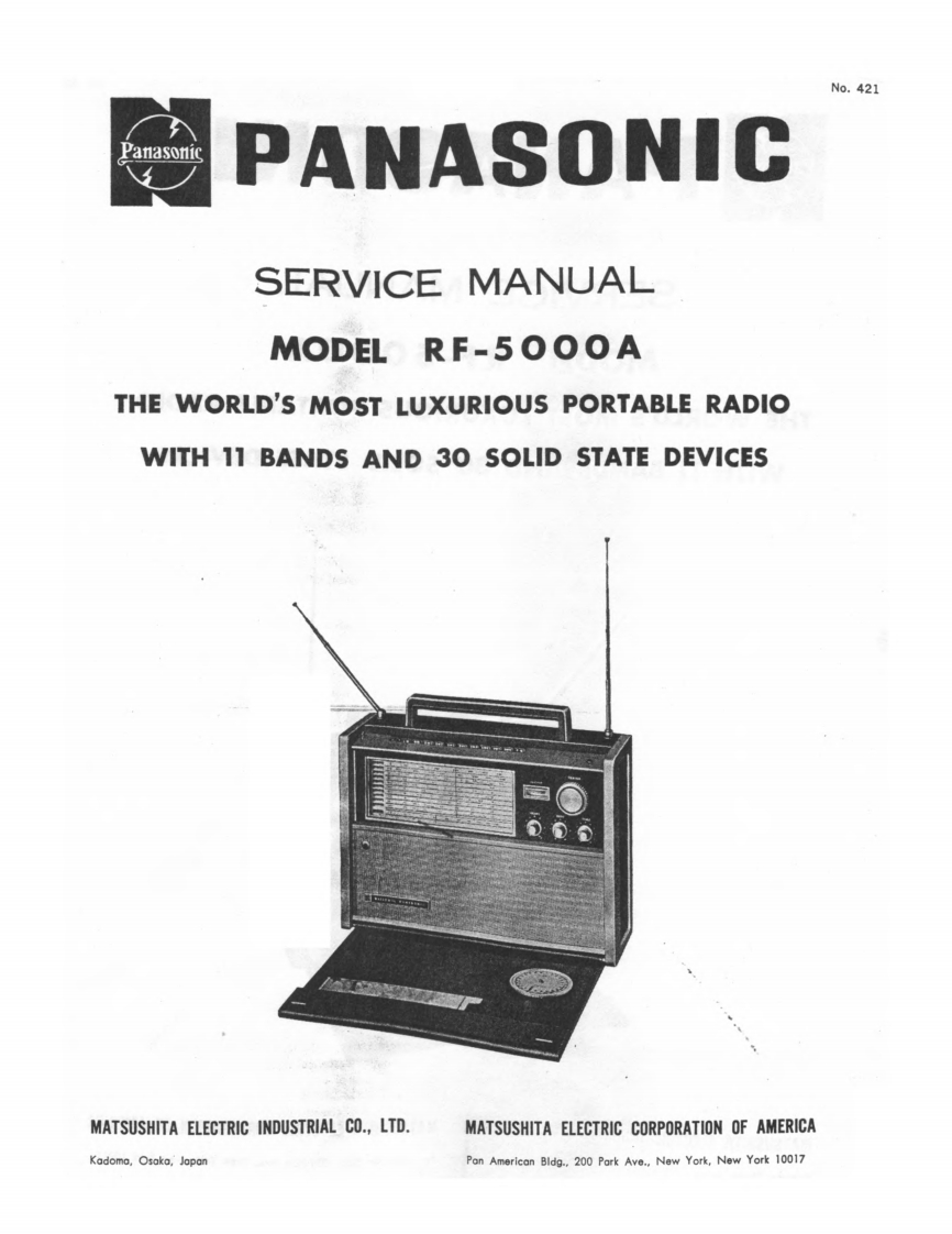 Panasonic_RF-5000_维修维护电器原理图手册