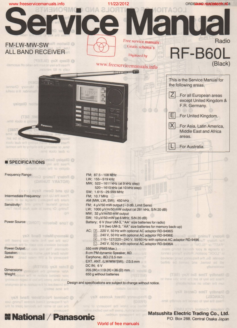 Panasonic_RF-B60L_维修维护电器原理图手册