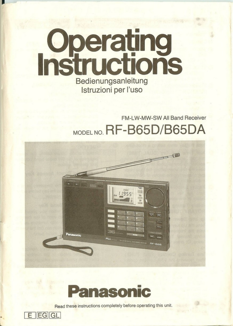 Panasonic_RF-B65D_RF-B65DA_Manual操作说明书手册