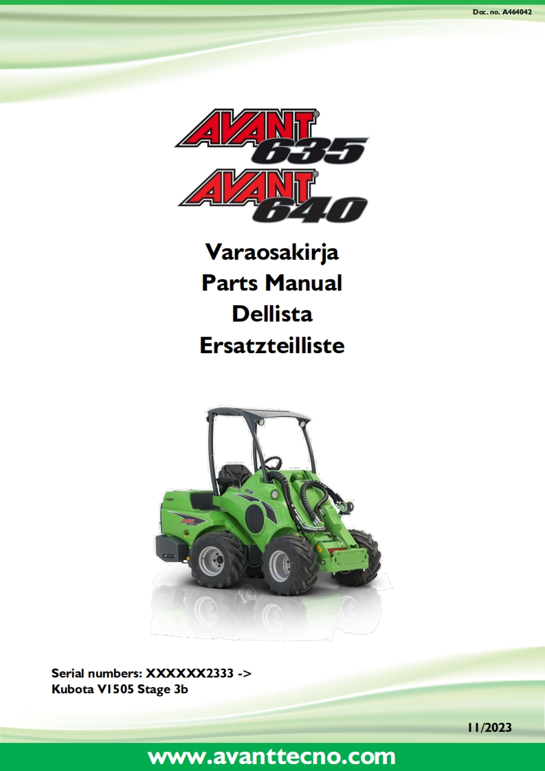 Parts-list-Avant-635-640零部件手册