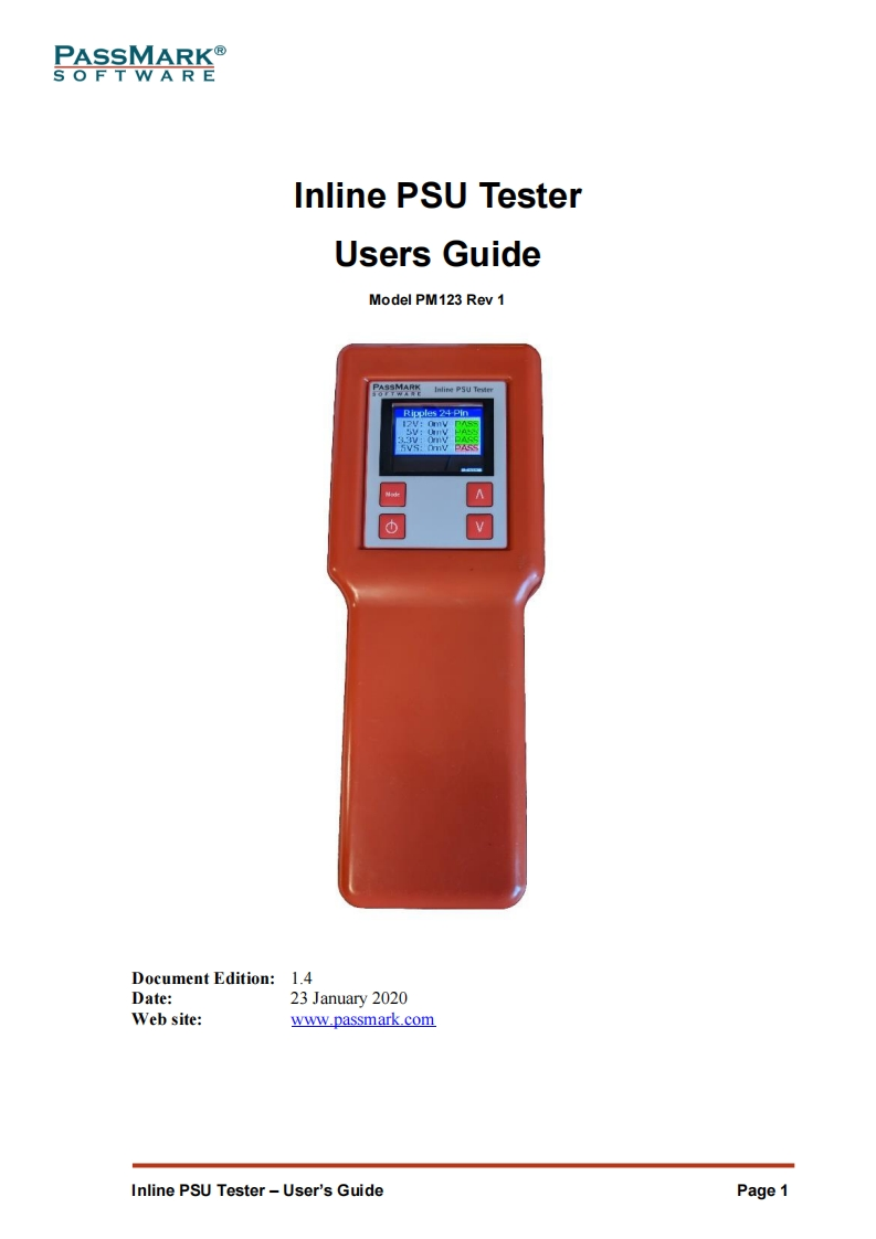 Passmark-PSU-Inline-Tester-操作说明书手册