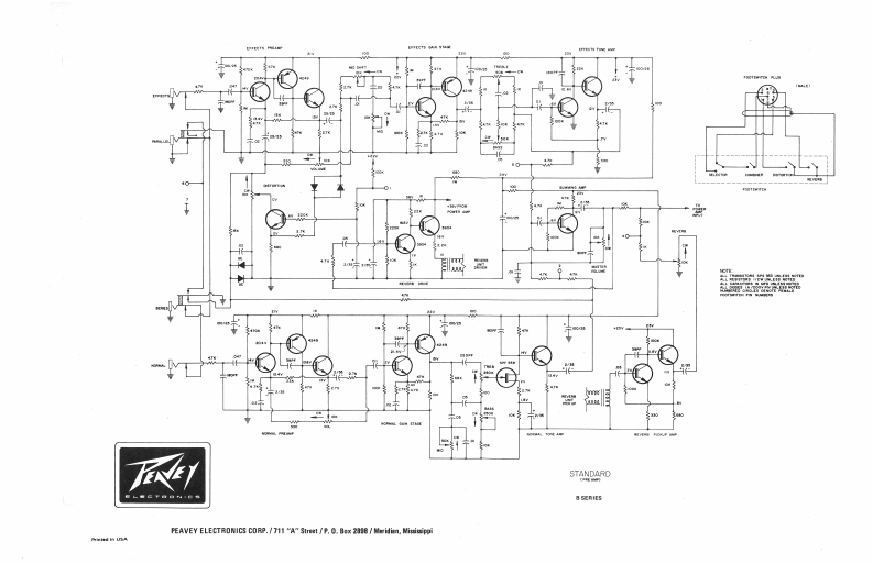 Peavey_Standard_Preamp_(B-Series)_Schematic电器原理图
