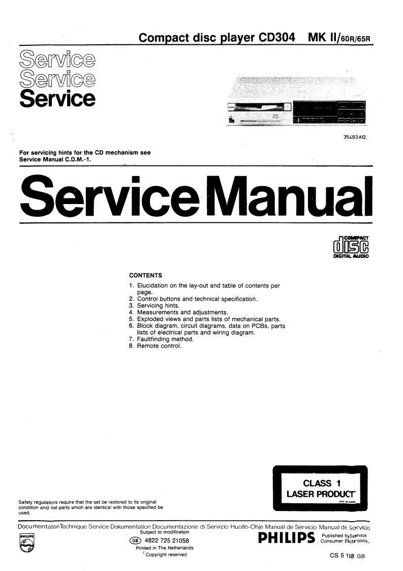 Philips-CD-304-Mk2-Service-Manual维修手册