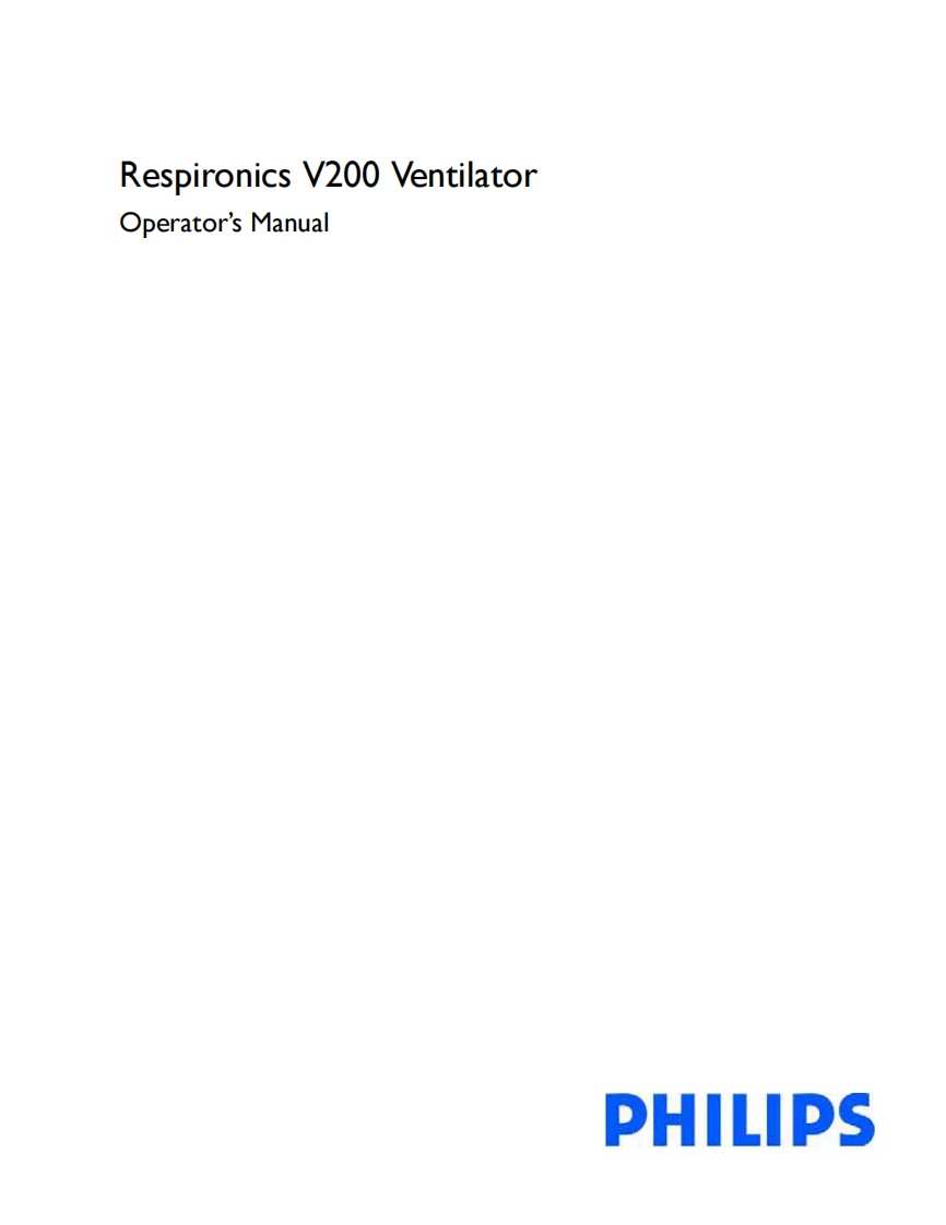 Philips-Respironics-V200-User-操作说明书手册