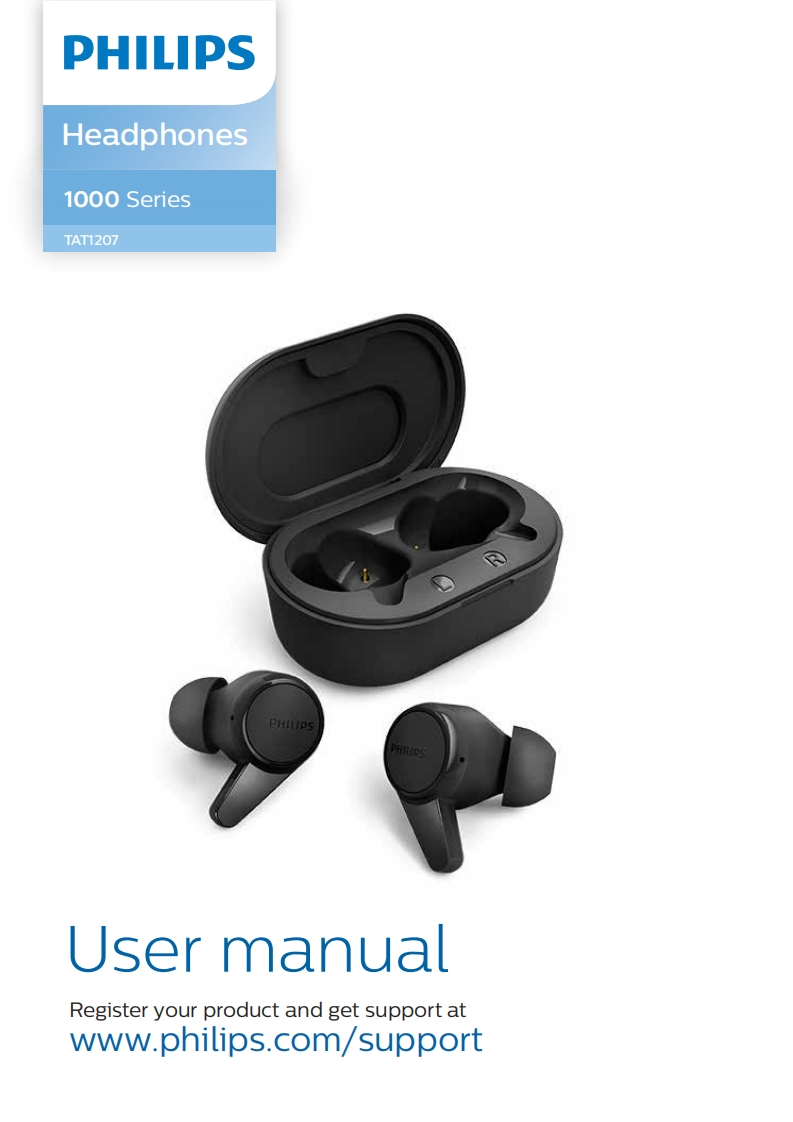 PhilipsTAT1207BK-00TrueWirelessEarphoneswithMic使用说明书手册