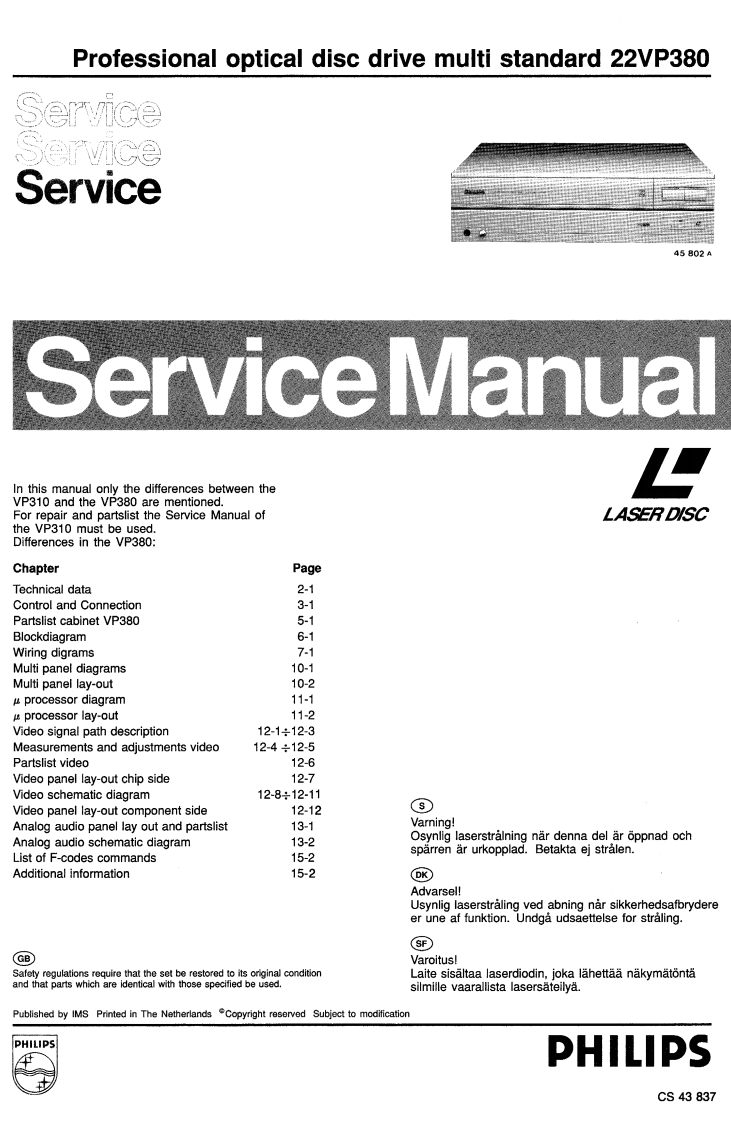 Philips_22VP-380_Service.Manual维修手册电器原理图