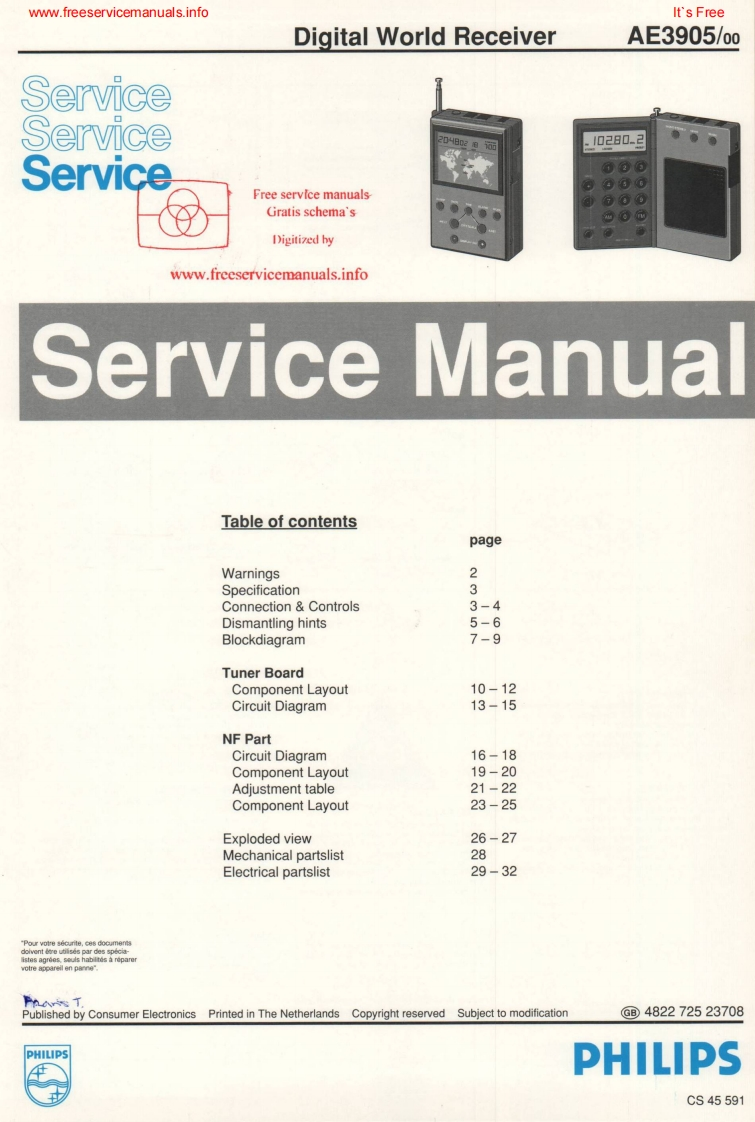 Philips_AE-3905_维修维护电器原理图手册