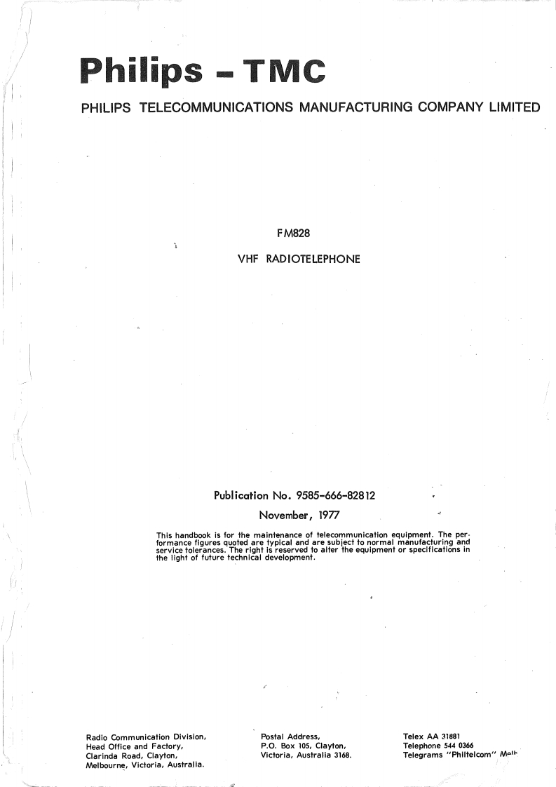 Philips_FM-828-Mk1_维修维护电器原理图手册_使用说明书手册_1977