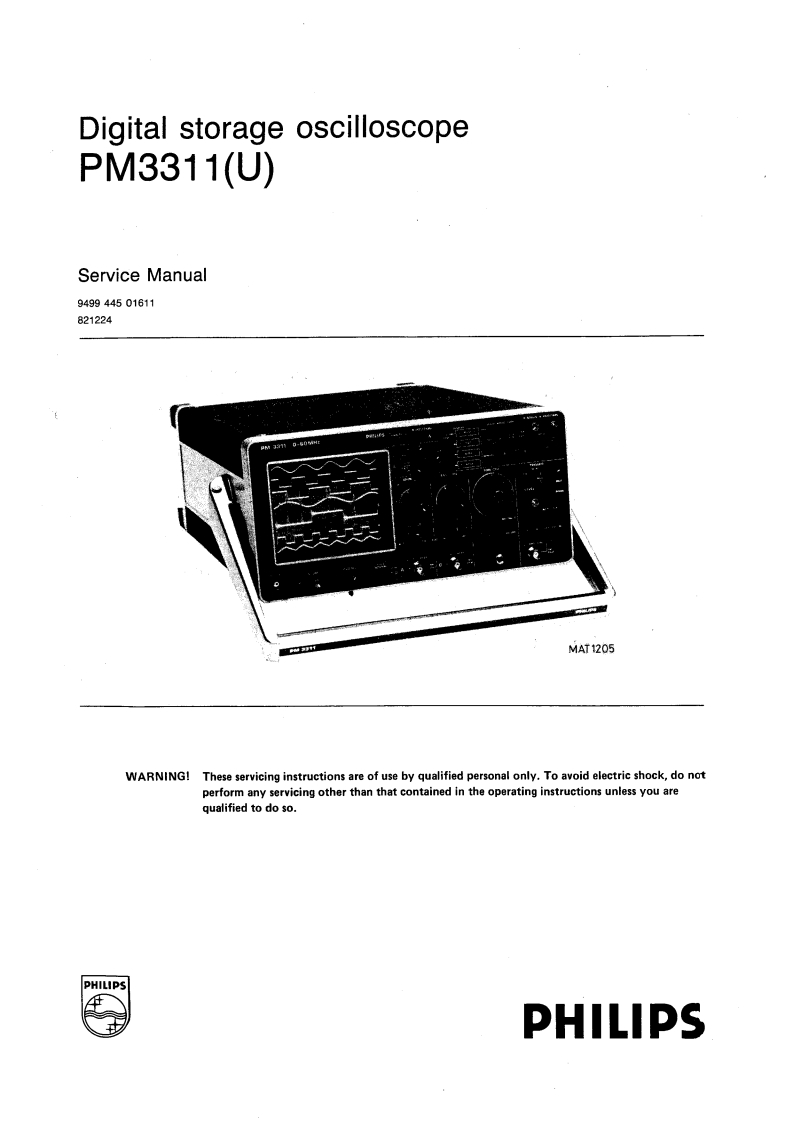 Philips_PM3311_Service_Manual维修手册含电器原理图