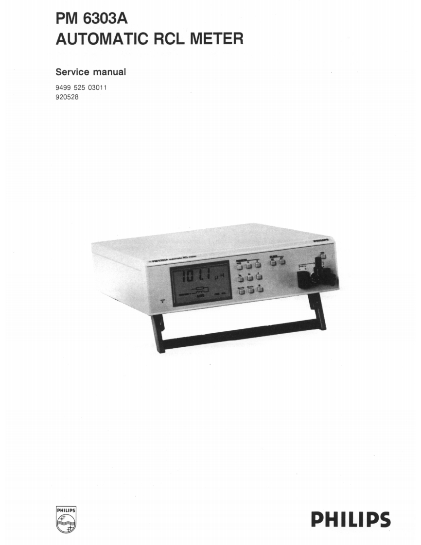Philips_PM6303A_LCR_Meter_维修操作说明书手册-Fluke_PM6303A_Service-Manual